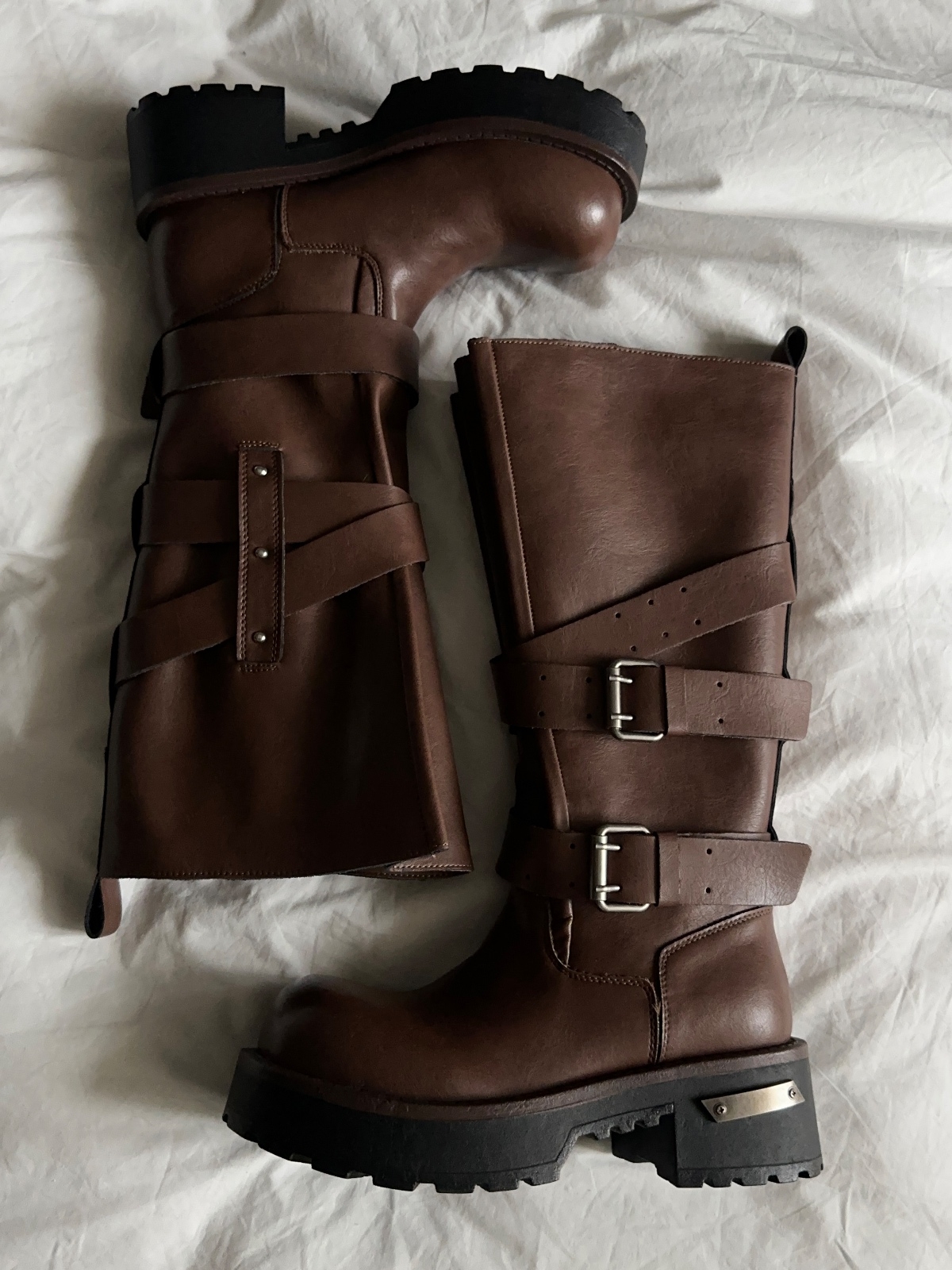 Сапоги коричневые в стиле гранж