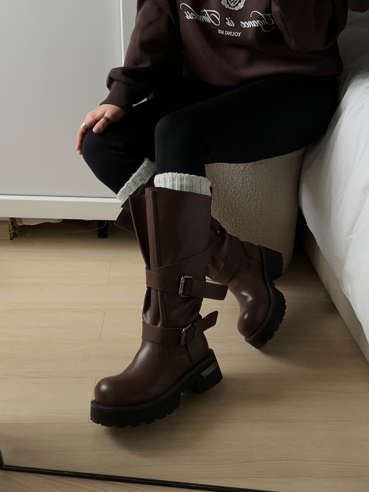 Сапоги коричневые в стиле гранж