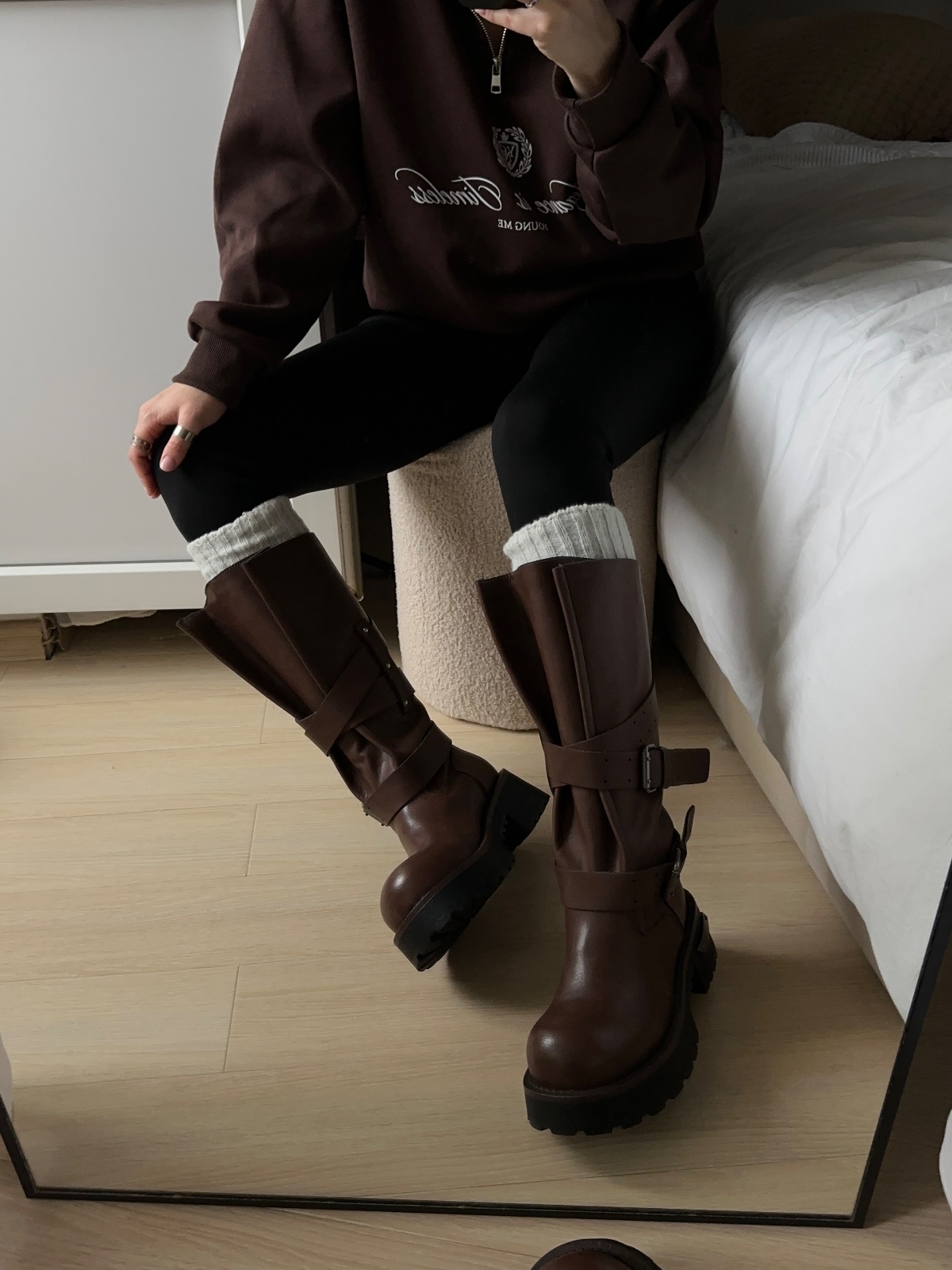 Сапоги коричневые в стиле гранж